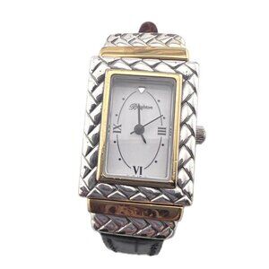 Brighton Augusta Silver Tone Case Quartz Women's Watch New Battery Reverse band
